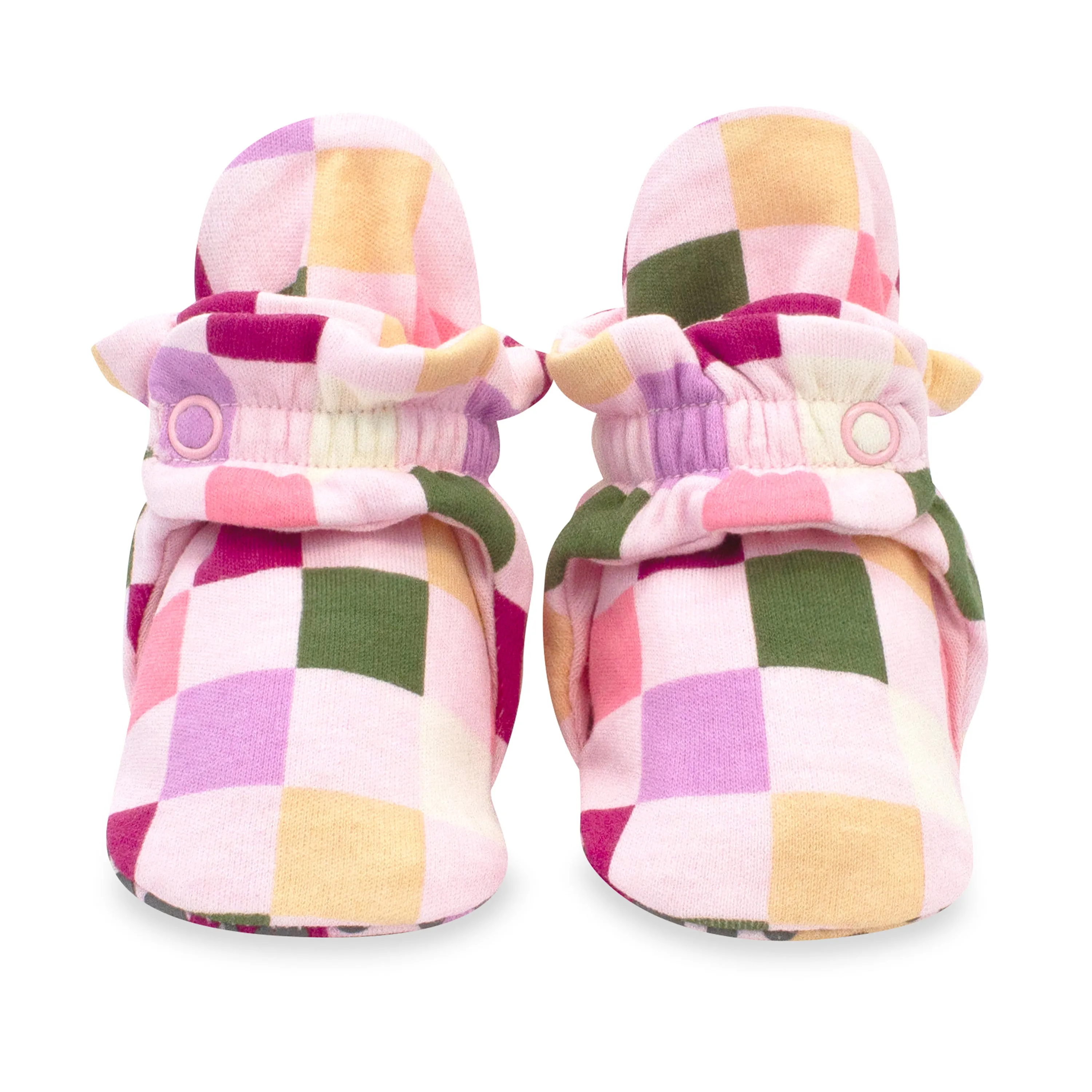 Checker Organic Cotton Gripper Baby Bootie