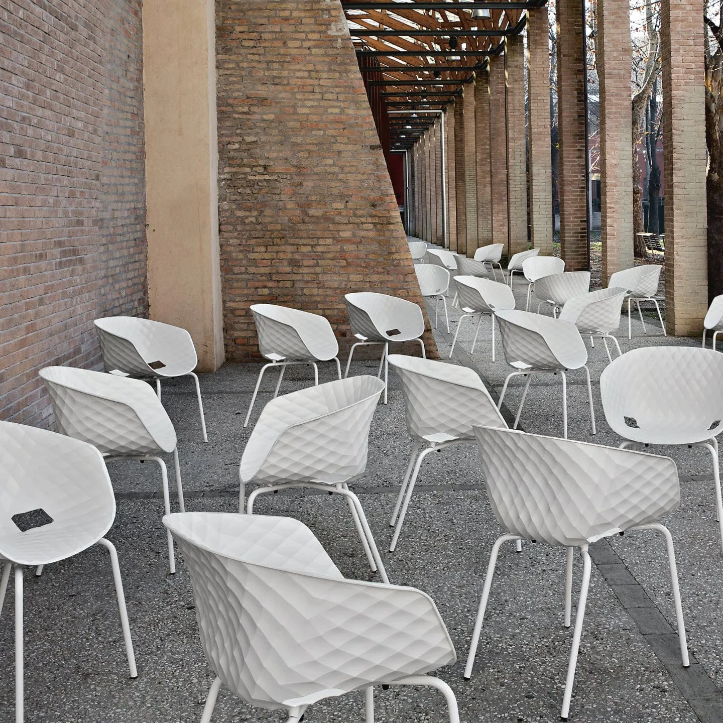 White Outdoor Chairs Uni Plastic Stackable Patio Chairs